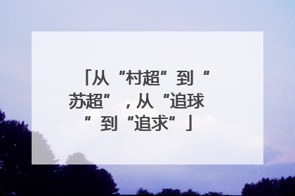 从“村超”到“苏超”，从“追球”到“追求”