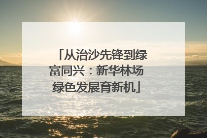 从治沙先锋到绿富同兴：新华林场绿色发展育新机