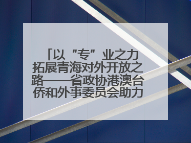以“专”业之力 拓展青海对外开放之路——省政协港澳台侨和外事委员会助力我省高水平开放和高质量发展