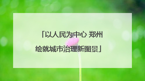 以人民为中心 郑州绘就城市治理新图景
