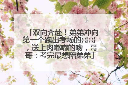 双向奔赴！弟弟冲向第一个跑出考场的哥哥，送上肉嘟嘟的吻，哥哥：考完最想陪弟弟
