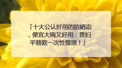 十大公认好用的防晒霜，便宜大碗又好用：贵妇平替款一次性整理！