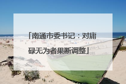 南通市委书记：对庸碌无为者果断调整