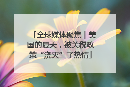 全球媒体聚焦｜美国的夏天，被关税政策“浇灭”了热情