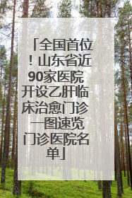全国首位！山东省近90家医院开设乙肝临床治愈门诊 一图速览门诊医院名单