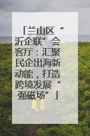 兰山区“沂企联”会客厅：汇聚民企出海新动能，打造跨境发展“强磁场”