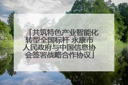 共筑特色产业智能化转型全国标杆 永康市人民政府与中国信息协会签署战略合作协议
