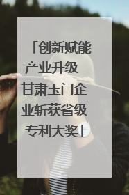 创新赋能产业升级 甘肃玉门企业斩获省级专利大奖
