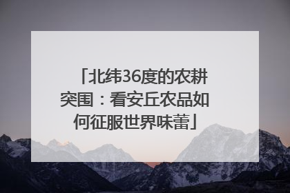 北纬36度的农耕突围：看安丘农品如何征服世界味蕾