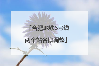合肥地铁6号线两个站名拟调整