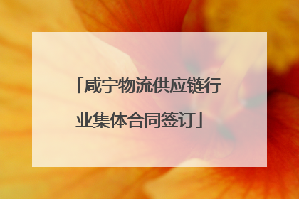 咸宁物流供应链行业集体合同签订