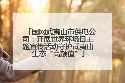国网武夷山市供电公司：开展世界环境日主题宣传活动守护武夷山生态“高颜值”