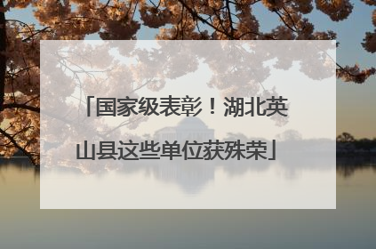 国家级表彰！湖北英山县这些单位获殊荣