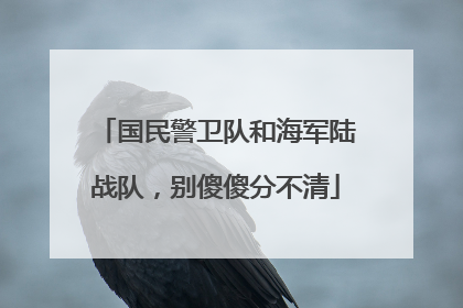 国民警卫队和海军陆战队，别傻傻分不清