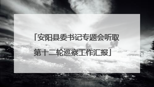 安阳县委书记专题会听取第十二轮巡察工作汇报