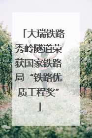 大瑞铁路秀岭隧道荣获国家铁路局“铁路优质工程奖”
