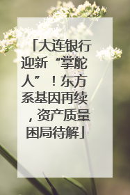 大连银行迎新“掌舵人”！东方系基因再续，资产质量困局待解