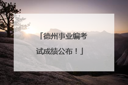 德州事业编考试成绩公布！