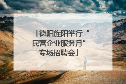 德阳旌阳举行“民营企业服务月”专场招聘会