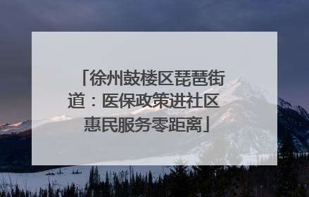 徐州鼓楼区琵琶街道：医保政策进社区 惠民服务零距离