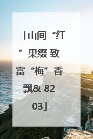 山间“红”果缀 致富“梅”香飘& 8203