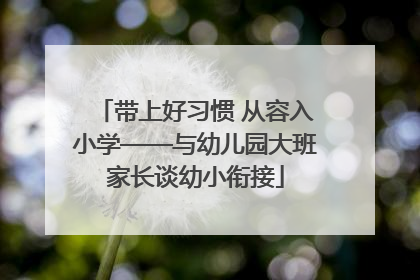 带上好习惯 从容入小学——与幼儿园大班家长谈幼小衔接