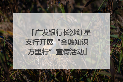 广发银行长沙红星支行开展“金融知识万里行”宣传活动