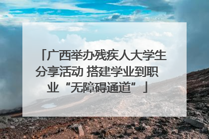 广西举办残疾人大学生分享活动 搭建学业到职业“无障碍通道”