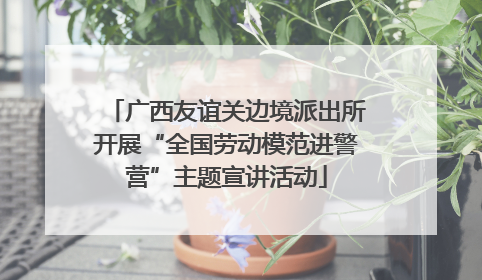 广西友谊关边境派出所开展“全国劳动模范进警营”主题宣讲活动