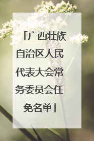 广西壮族自治区人民代表大会常务委员会任免名单