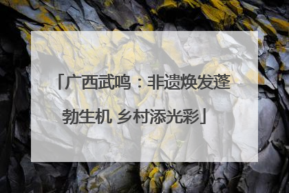 广西武鸣：非遗焕发蓬勃生机 乡村添光彩