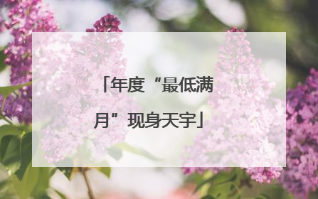 年度“最低满月”现身天宇