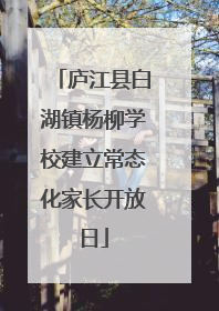 庐江县白湖镇杨柳学校建立常态化家长开放日
