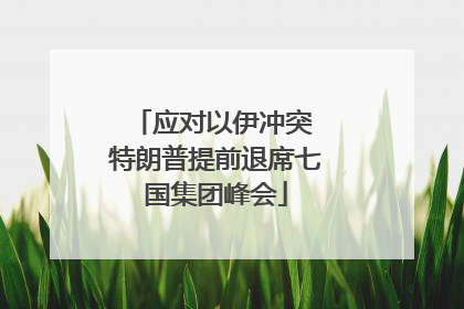 应对以伊冲突 特朗普提前退席七国集团峰会