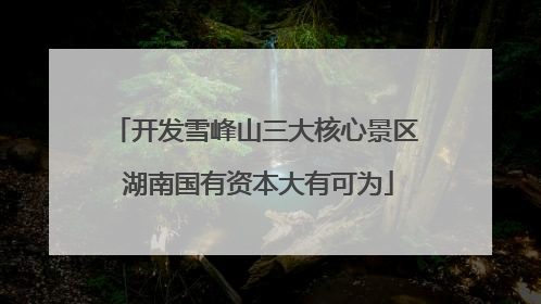 开发雪峰山三大核心景区 湖南国有资本大有可为