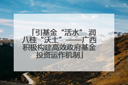 引基金“活水” 润八桂“沃土”——广西积极构建高效政府基金投资运作机制