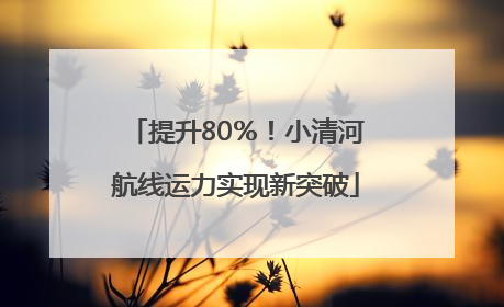 提升80％！小清河航线运力实现新突破