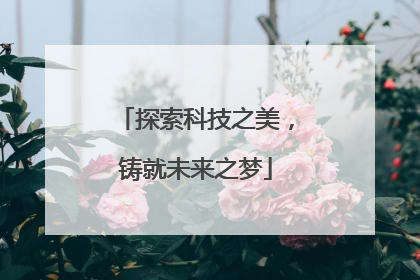 探索科技之美，铸就未来之梦