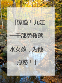 惊险！九江一干部勇救落水女孩，为他点赞！