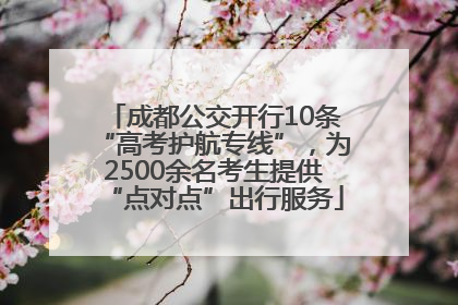 成都公交开行10条“高考护航专线”，为2500余名考生提供“点对点”出行服务