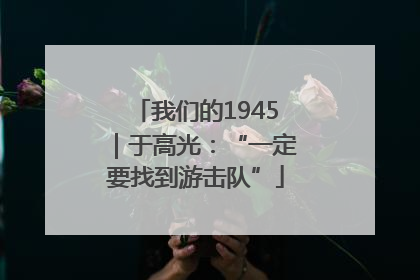 我们的1945｜于高光：“一定要找到游击队”