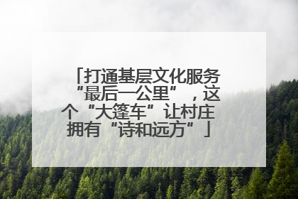 打通基层文化服务“最后一公里”，这个“大篷车”让村庄拥有“诗和远方”