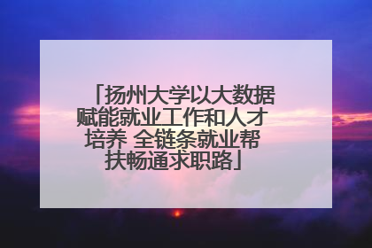 扬州大学以大数据赋能就业工作和人才培养 全链条就业帮扶畅通求职路