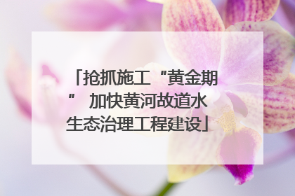 抢抓施工“黄金期” 加快黄河故道水生态治理工程建设