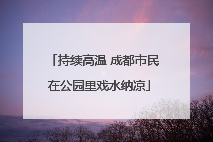 持续高温 成都市民在公园里戏水纳凉