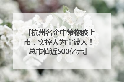 杭州名企中策橡胶上市，实控人为宁波人！总市值近500亿元
