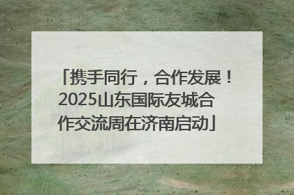 携手同行，合作发展！2025山东国际友城合作交流周在济南启动