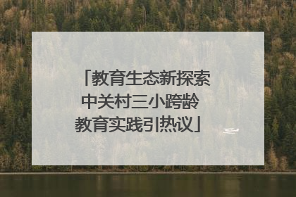 教育生态新探索 中关村三小跨龄教育实践引热议