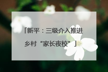 新平：三级介入推进乡村“家长夜校”