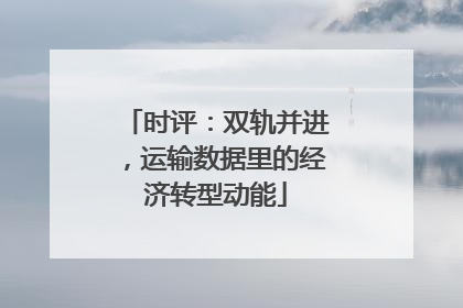 时评：双轨并进，运输数据里的经济转型动能